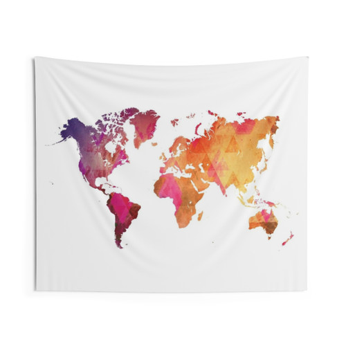 World Map Art Tapestry