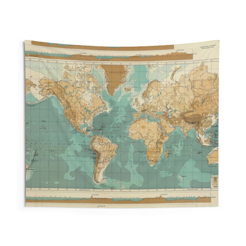 Vintage Map of The World (1922) Tapestry