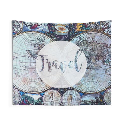 Vintage World Map Tapestry - Travel and Wanderlust Decor