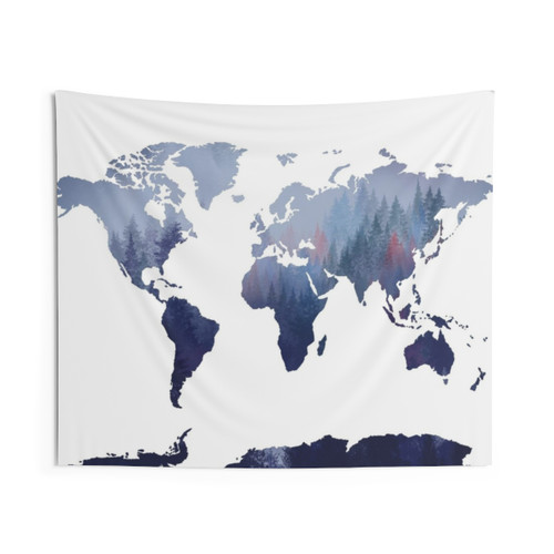World Map Tapestry Wall Hanging