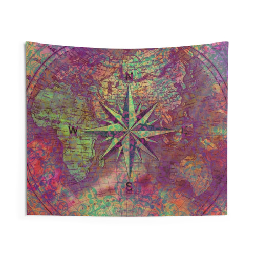 World Map Tapestry for Adventurous Travelers