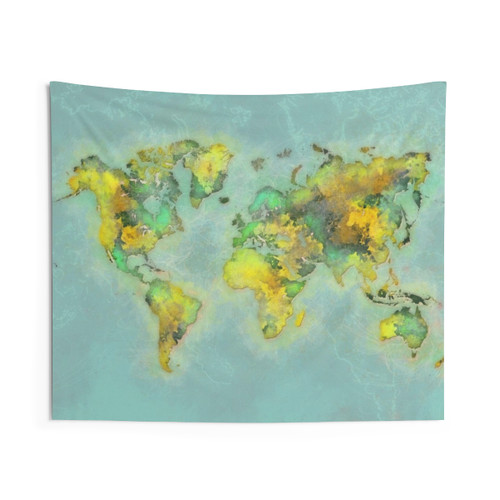 World Map Tapestry for Exploring the Globe