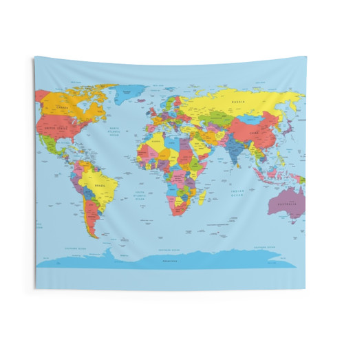 Beautiful world map tapestry wall hanging
