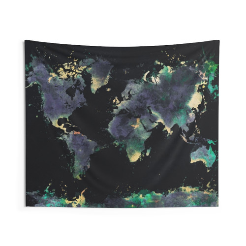 World Map Tapestry - Global Exploration Wall Art