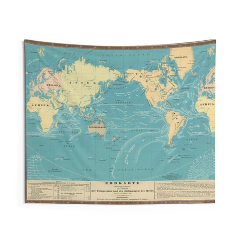 Vintage World Map (1845) Tapestry