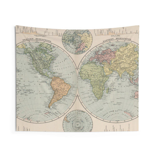 Vintage World Map Tapestry