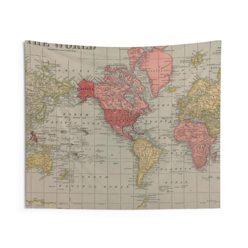 Vintage World Map Tapestry