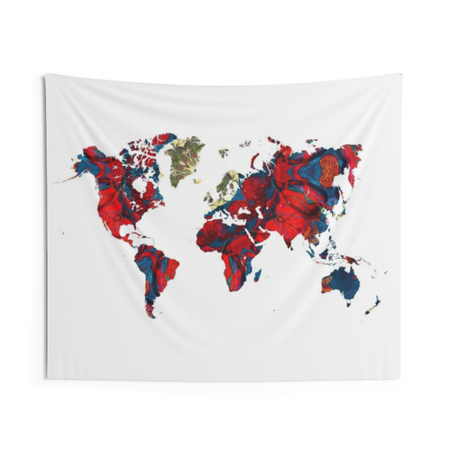 World Map Art Tapestry