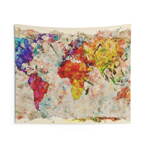 Vintage World Map Tapestry