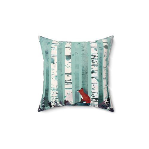 Watercolor forest pillow with nature elements