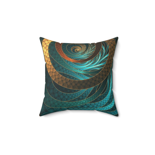 Turquoise Fractal Bangles Accent Pillow