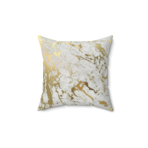 Gold and white marble pattern pillow