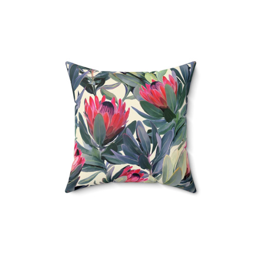 Painted Protea Pattern Decorative Pillow