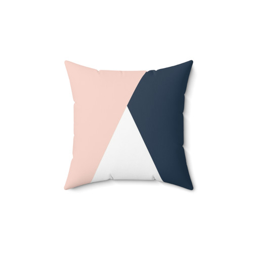 Blush Pink and Navy Blue Geometric Throw Pillow