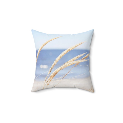 Coastal Seashore Photography Pillow