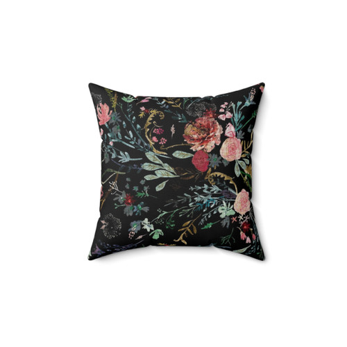 Midnight Floral Decorative Pillow