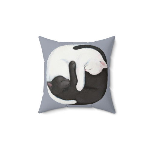 Yin Yang Cat Balancing Decorative Pillow