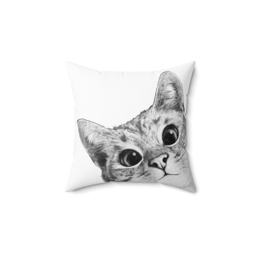 Playful Kitty Peekaboo Decorative Pillow