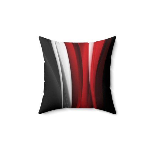 Abstract Red and White Decorative Pillow