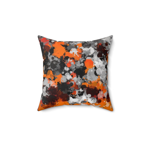 Abstract paint splatter decorative pillow