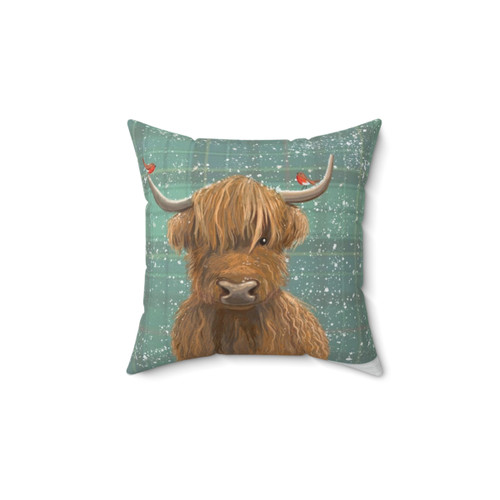 Highland Cow Tartan Pillow