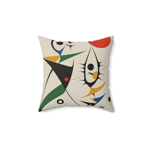 Abstract Joan Miro Pillow with Surrealist Designs