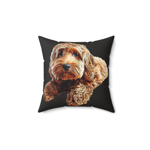 Doodle Puppy Dog Pillow - Cute Cockerpoo, Cockapoo, Spoodle Design