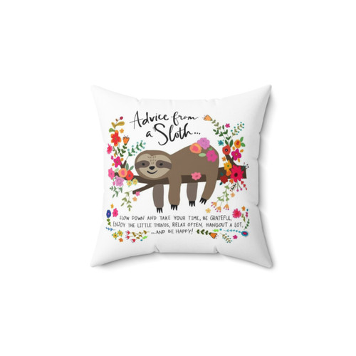 Sloth-themed decorative pillow