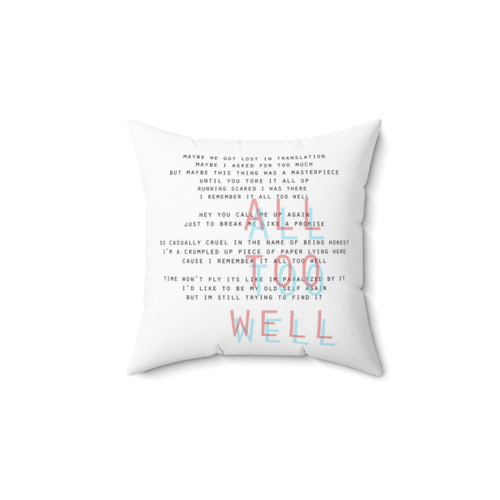 All Too Well Taylor Swift Pillow