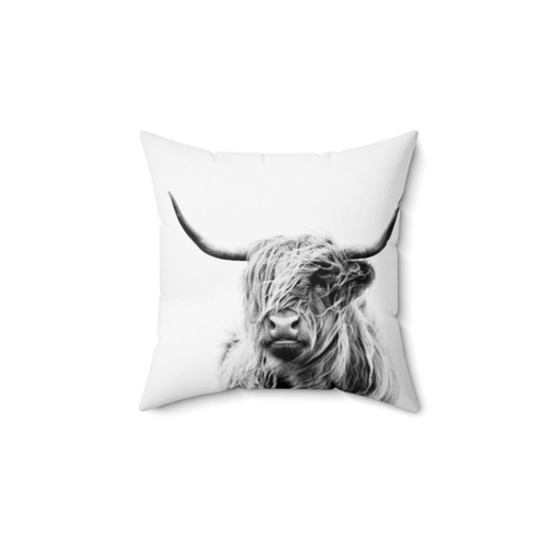 Highland Cow Portrait Decorative Pillow