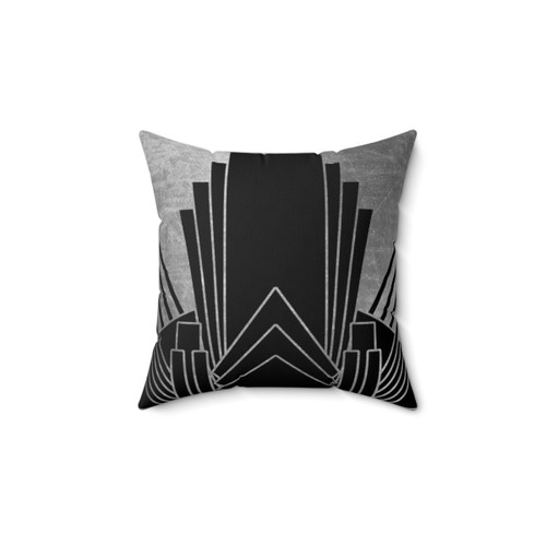 Silver Art Deco Design Pillow