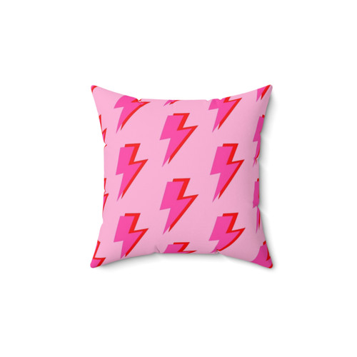 Pink and Red Lightning Decorative Pillow