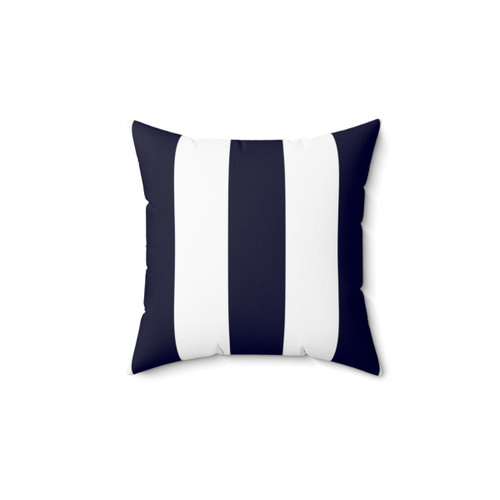 Navy Blue and White Striped Pillow