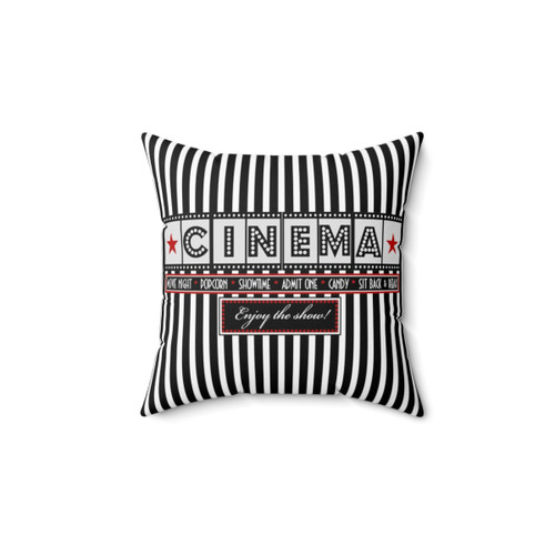 Movie Theater Striped Throw Pillow