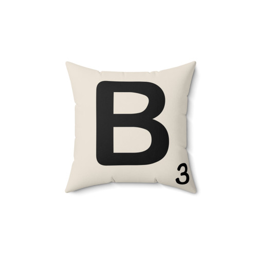 Scrabble Tile B Pillow - Decorative Word Art Cushion