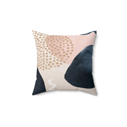 Abstract Navy Blue and Pink Decorative Pillow