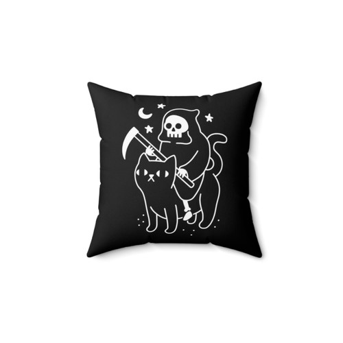 Spooky Cat Skull Decorative Pillow for Halloween