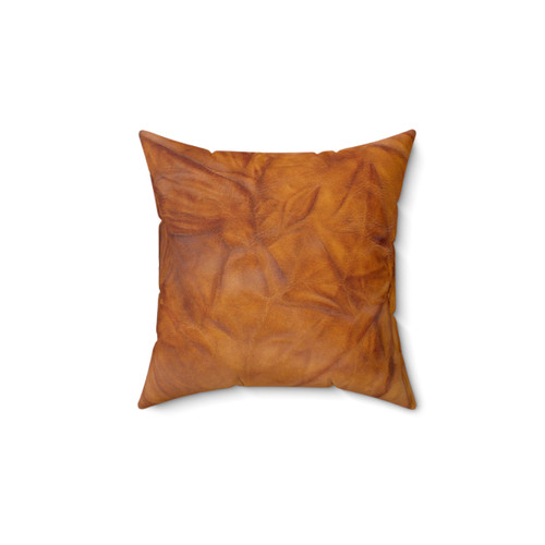 Printed abstract leather throw pillow