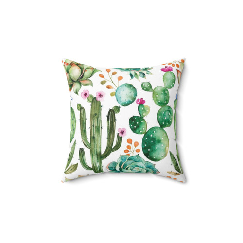Watercolor Cactus Pattern Decorative Pillow