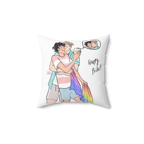 Happy Pride Pillow with Rainbow Colors
