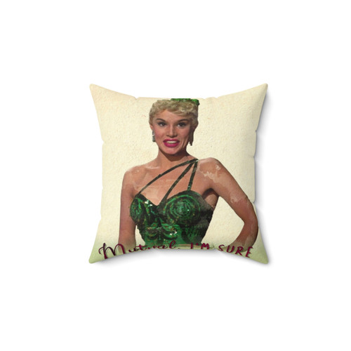 Iconic White Christmas Pillow featuring classic film elements