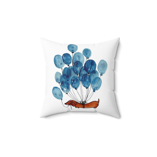 Dachshund Dog Pillow with Balloons