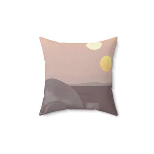 Tatooine Retro Travel Poster Pillow