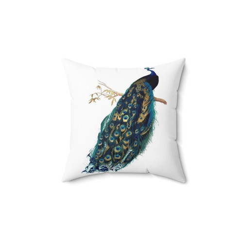 Vintage Peacock Teal Throw Pillow