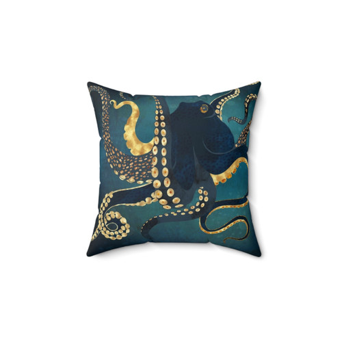 Metallic Octopus Decorative Throw Pillow