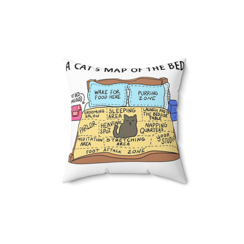Funny cat pillow with bed map design