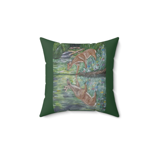 Echoes in the Water Decorative Pillow with Nature Imagery