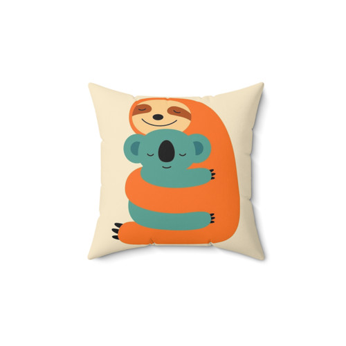 Colorful Stick Together Pillow with Sloth and Koala Design