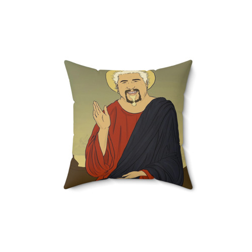 Guy Fieri Jesus Themed Throw Pillow