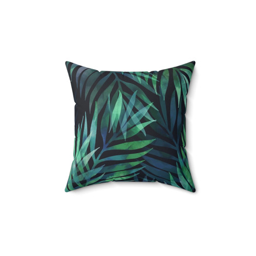 Tropical Palm Leaf Patterned Pillow